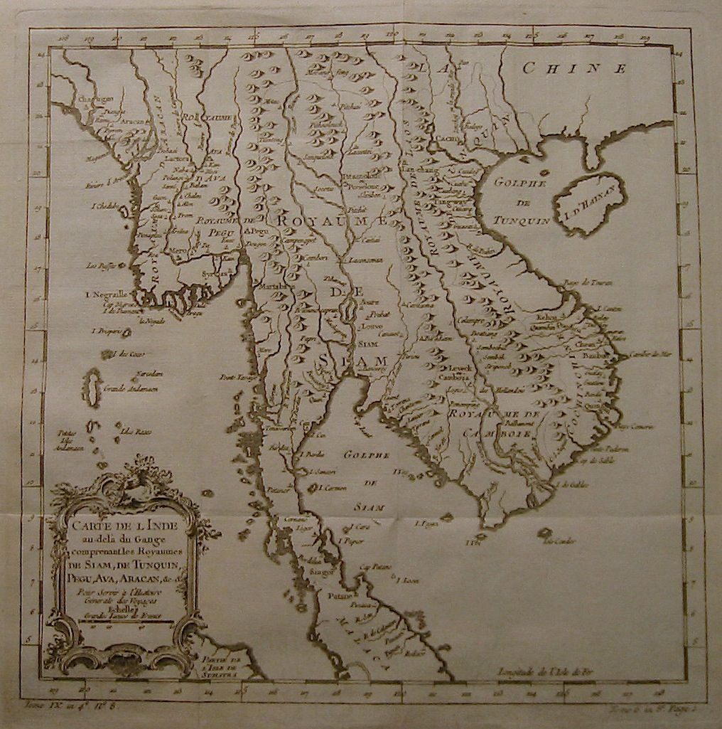 Bellin Jacques-Nicolas (1703-1772) Carte de l'Inde au-delà  du Gange... 1750 ca. Parigi